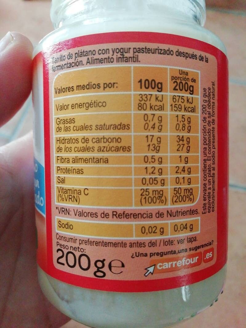 Carrefour Baby - Nutrition facts - es