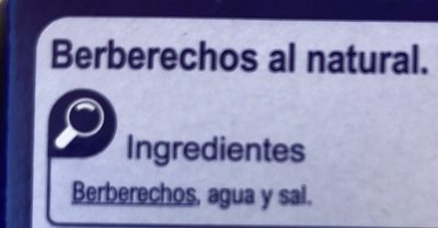 Berberechos al natural - Ingredients - fr