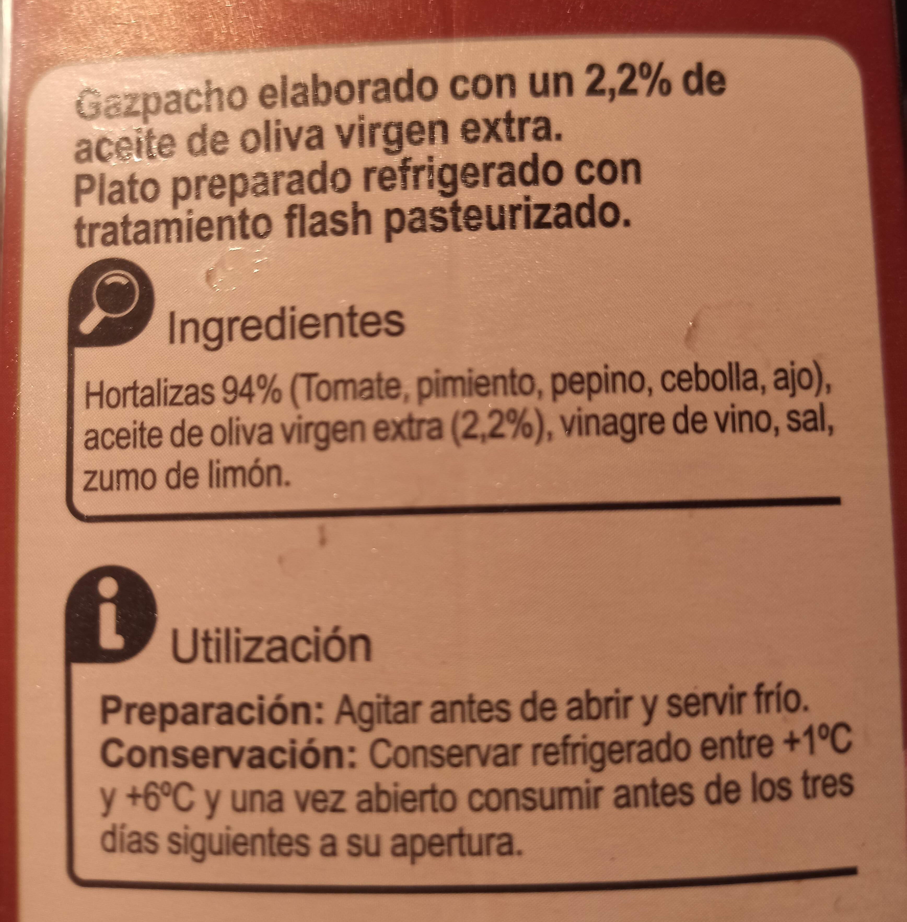 Gazpacho normal - Ingredients - es