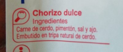 Chorizo dulce - Ingrédients