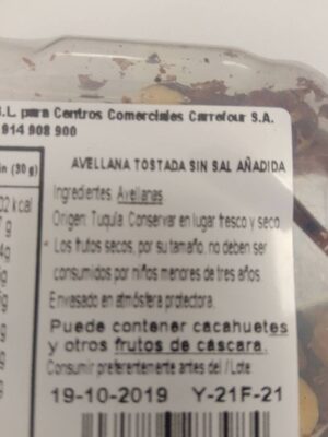 Avellana - Ingrediënten - es