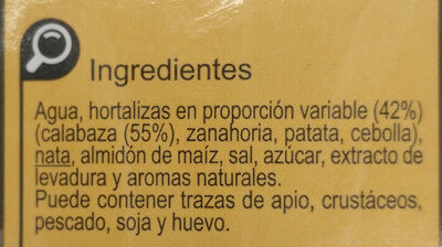 Crema  de calabaza - Ingredients - es