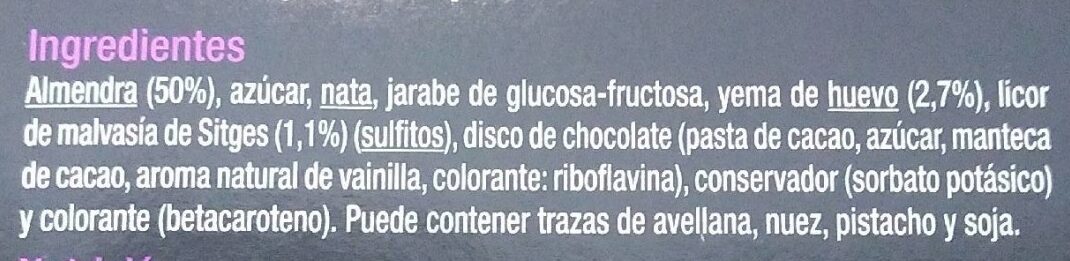 Turrón blando crujiente con chocolate - Ingredients - es