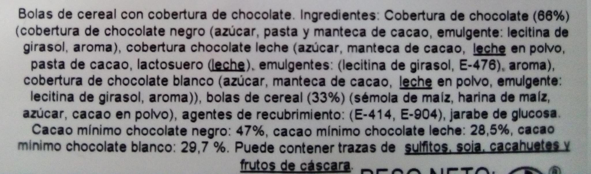 Coctel Cereales 3 Chocolates - Información nutricional