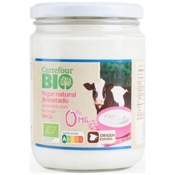 Yogur vaca natural desnatado – Carrefour
