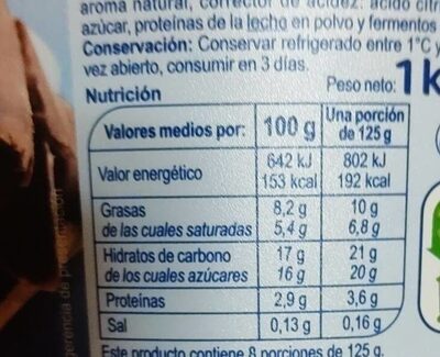 Yogur estilo griego Stracciatella - Nutrition facts - es