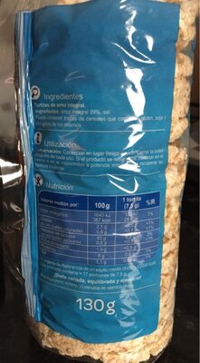 Tortitas arroz integral - Nutrition facts - es