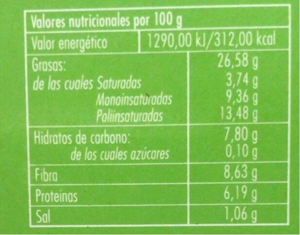 Hummus clásico ecológico tarrina - حقائق غذائية - es
