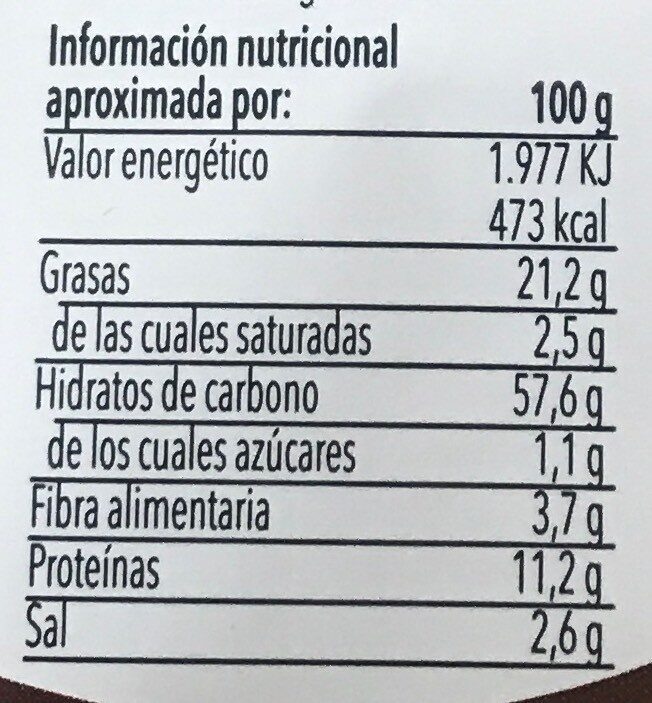 Chips de lentejas - Nutrition facts - es