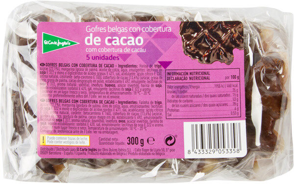 Gofres belgas con cobertura de cacao - Producto