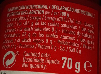 Chicles sabor a fresa - Nutrition facts - es
