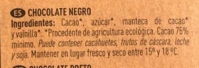 Chocolate negro 75% Brasil - Ingredients - es