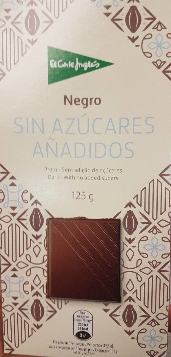 Chocolate negro sin azúcares añadidos - Producto