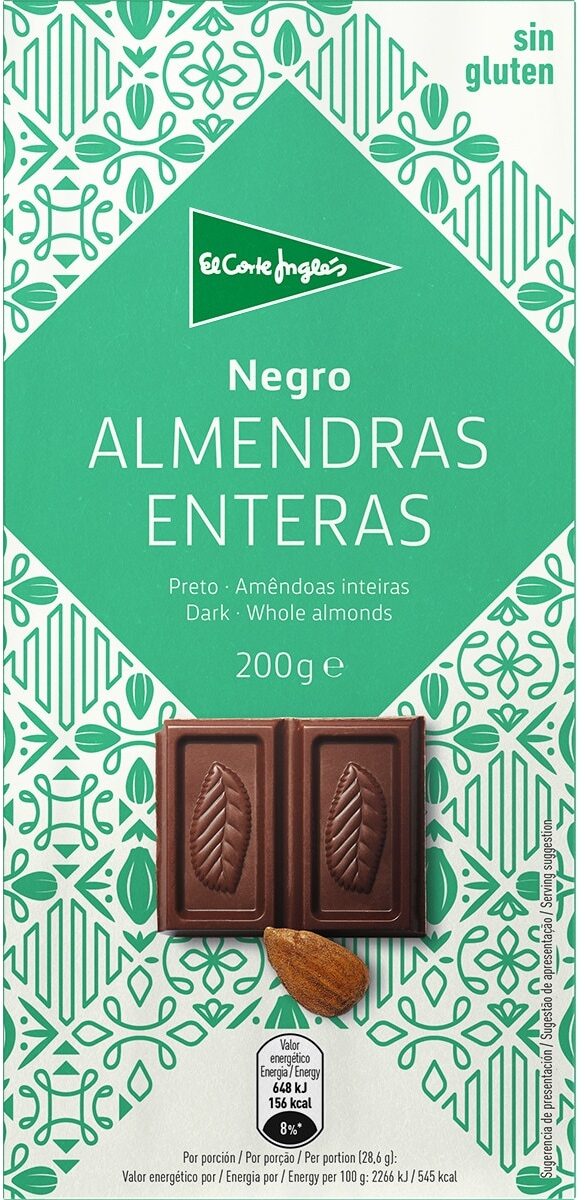 Chocolate negro con almendras enteras - Produktua - es