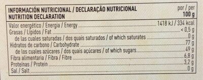 Datiles naturales sin hueso - Nutrition facts - es