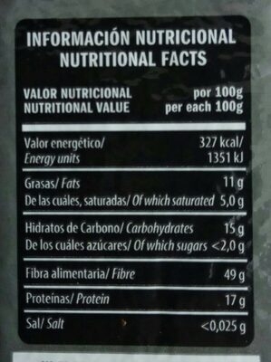 Café molido natural - Nutrition facts - es