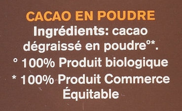 Cacao puro - Ingredientes - fr