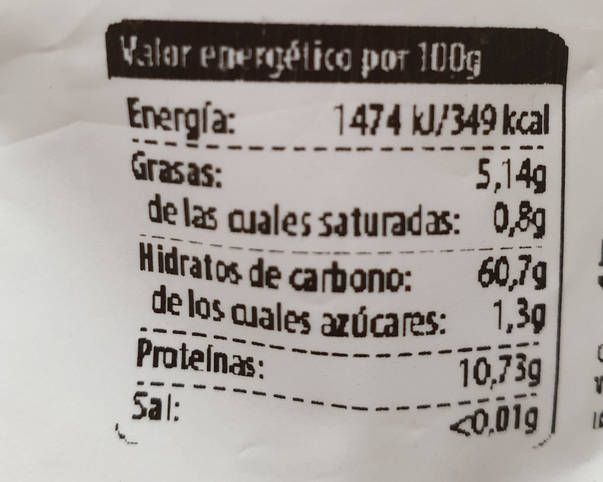 Palomitas en grano Azules - Nutrition facts - es