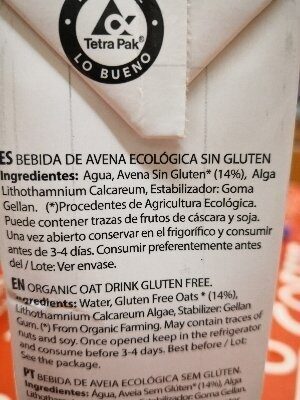 Avena sin gluten - Ingredients - es