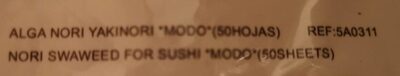 Algues sushi nori - Ingredients - fr