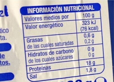 Filete de bacalao - Nutrition facts - es