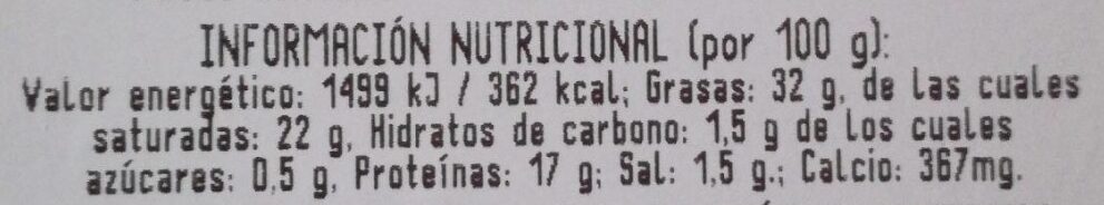 Queso brie especial baguette - Informació nutricional - es