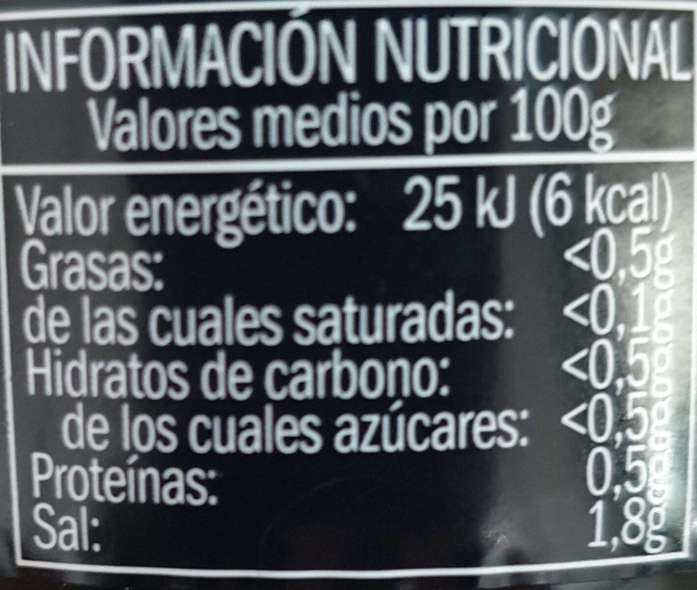 Caviar Noir - Tableau nutritionnel