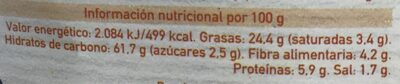 Nachos Con Queso Eco 125G - Tableau nutritionnel