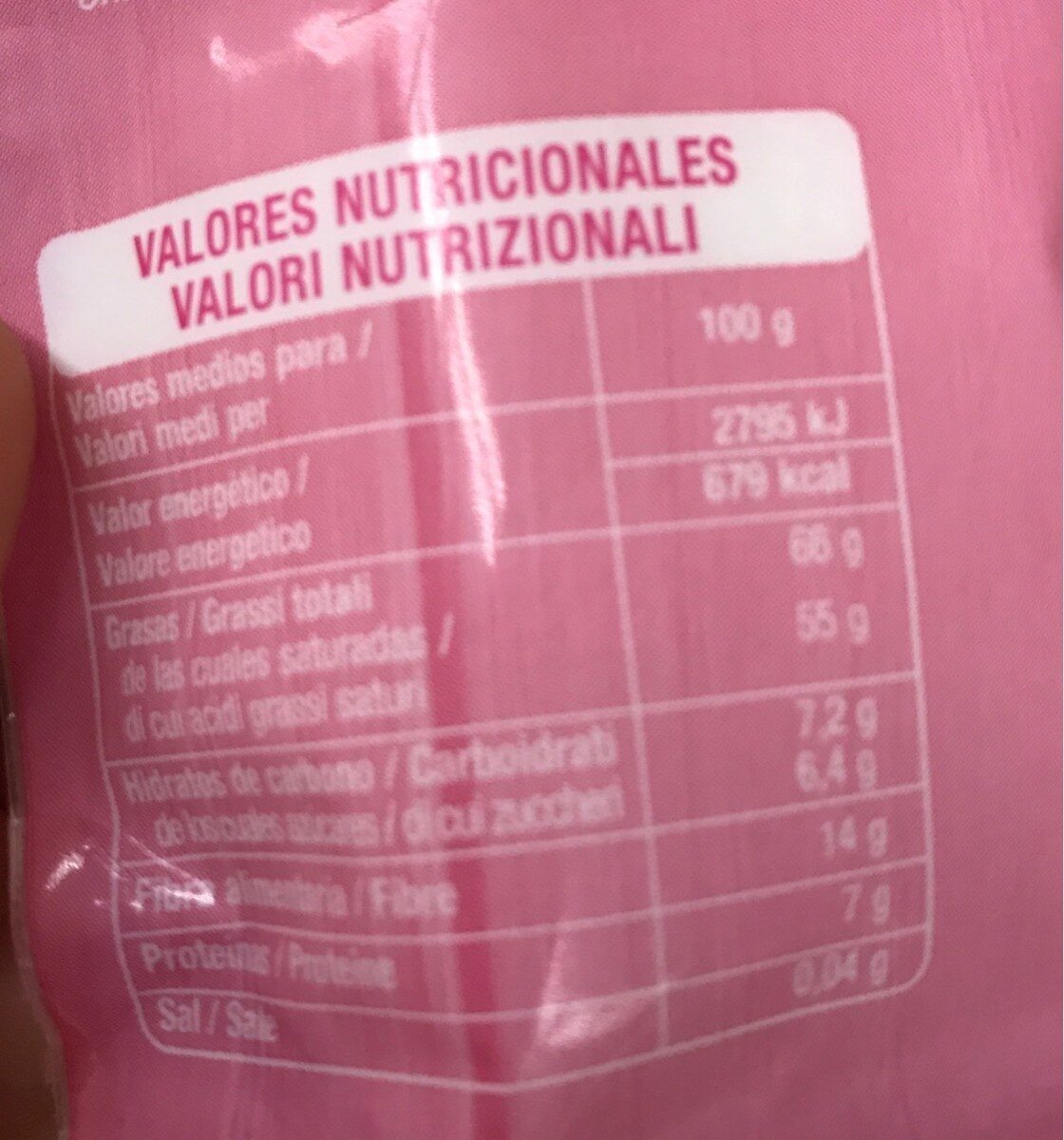 Coco rallado - Informació nutricional - es