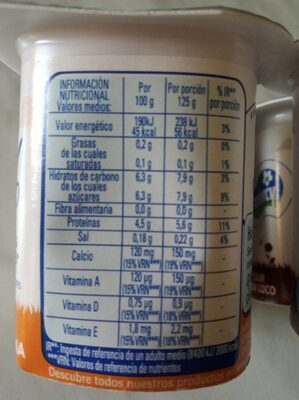 Yogurt Chambourcy 0% - Nutrition facts - es