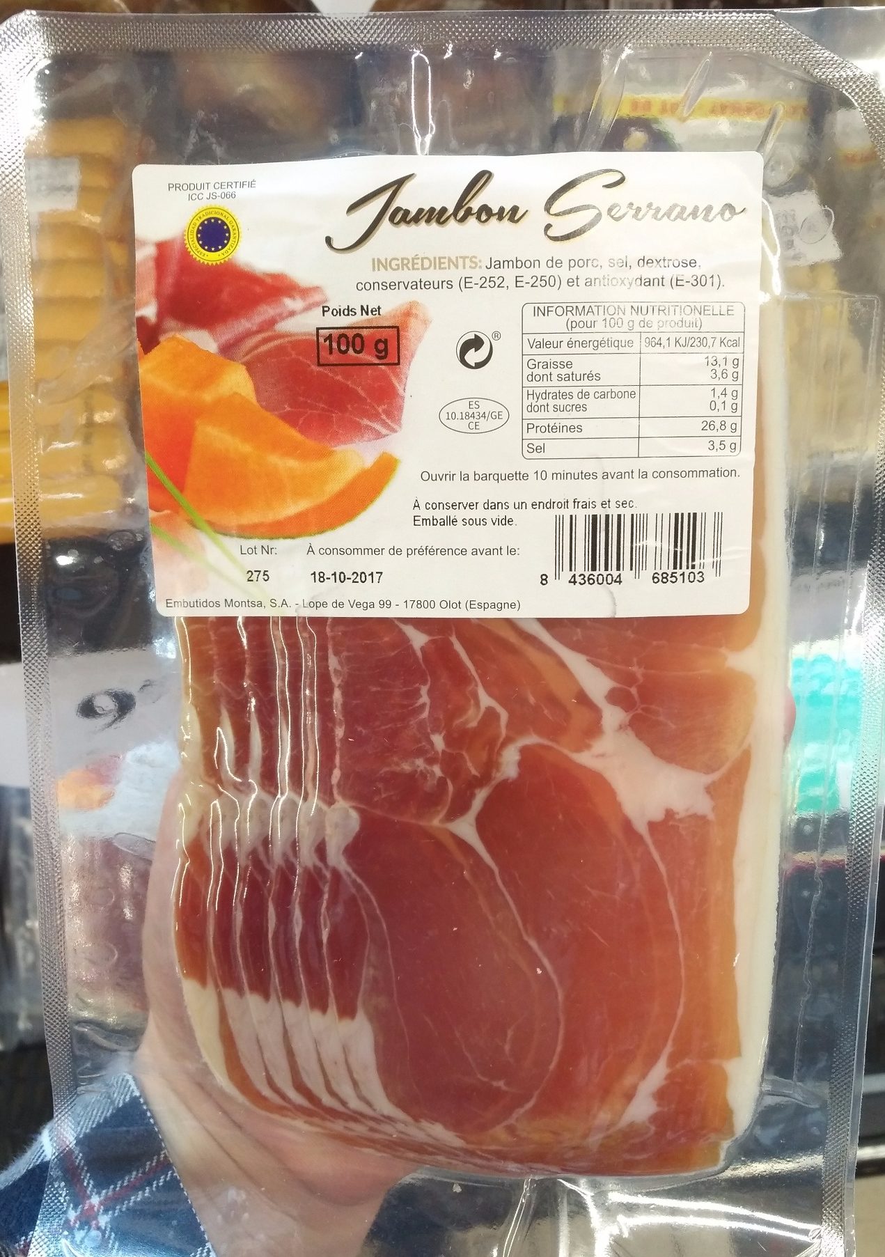 Jambon serrano - Product - fr