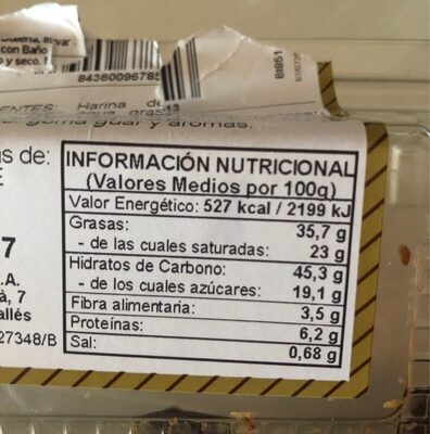 Croissant medio baño - Informació nutricional - es