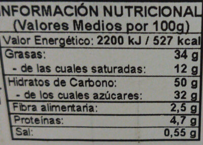 Croissant Cacao Viruta - Información nutricional
