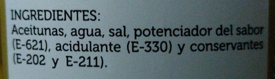 Aceitunas manzanilla sabor anchoa - Ingredients - es