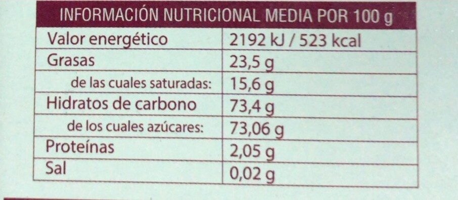 COCO XOCO - Nutrition facts - es
