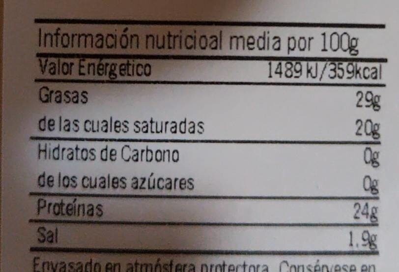 Queso Gouda - Informació nutricional - es
