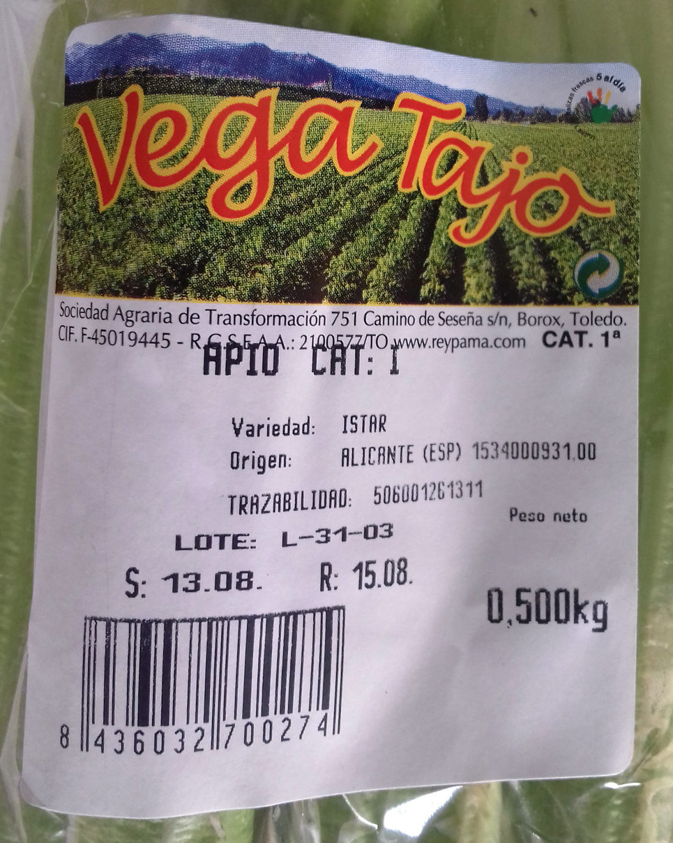 Apio variedad Istar - Voedingswaarden - es