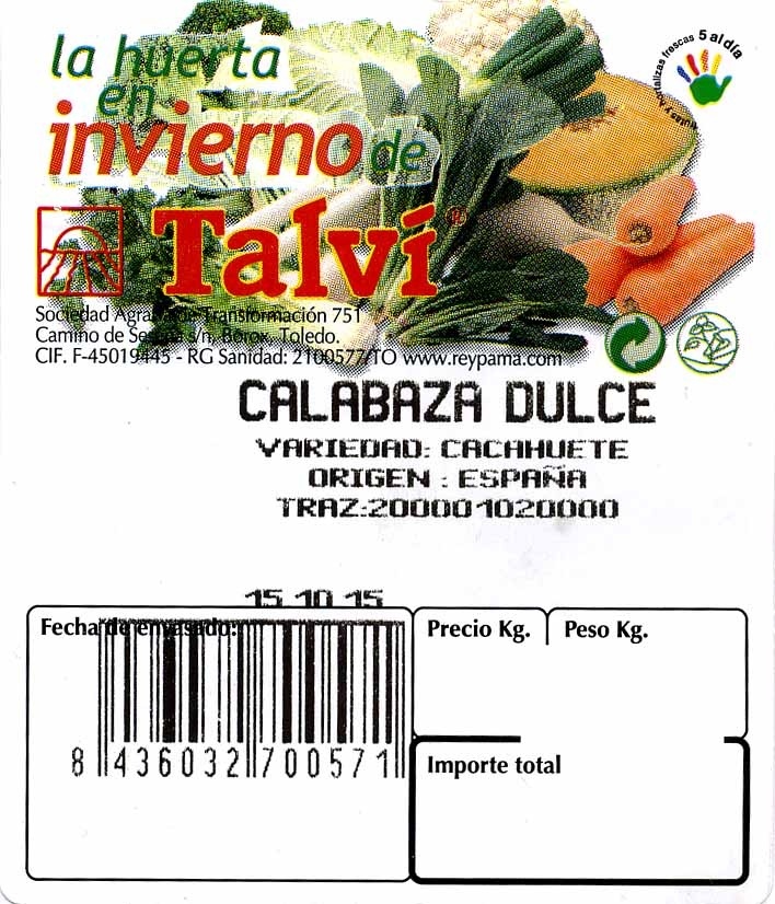 Calabaza - Ingrediënten - es
