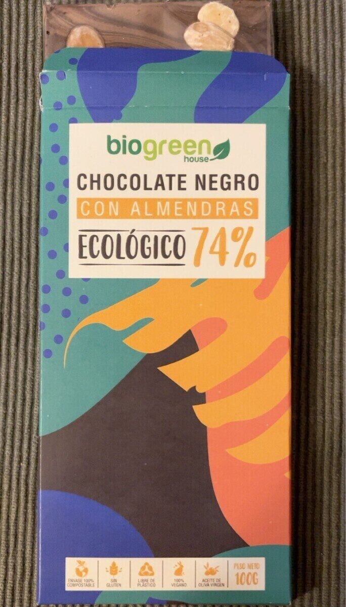 Chocolate negro con almendras eco 74% - Producto