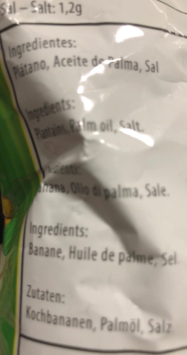 Plátanos con sal - Ingrediënten - fr