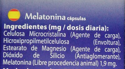 Melatonina 1,9 mg - Nutrition facts - es