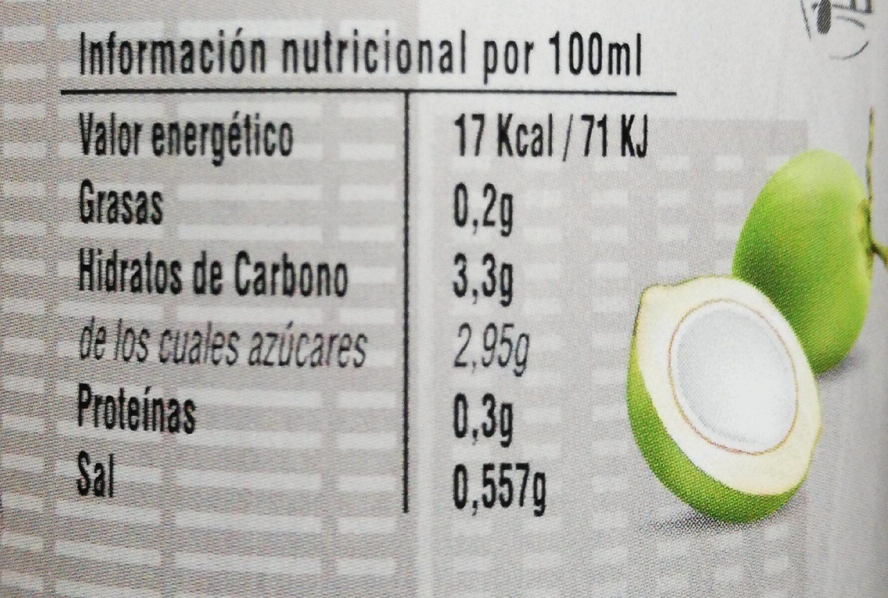 Agua de Coco - Nutrition facts - es
