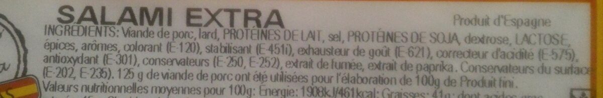 Salami Extra - Ingredients - fr