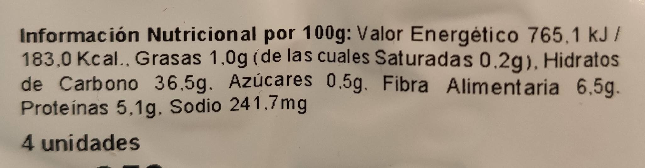 Bocatas Largos - Tableau nutritionnel - es