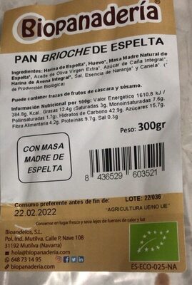Pan brioche de espelta - Producte - es