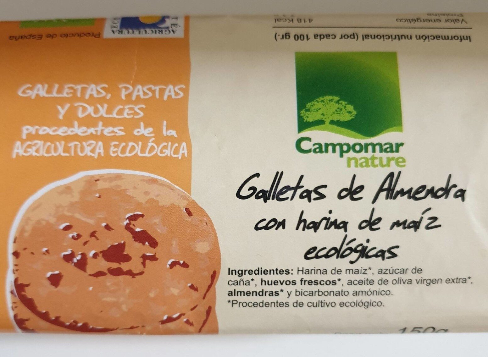 Galletas de almendra con harina de maíz ecologicas - Product - es