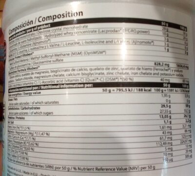 Recovery total - Nutrition facts - es