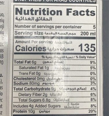 Leche de soja - Nutrition facts - es