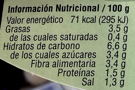 Berenjena con cilantro y lino - Nutrition facts - es