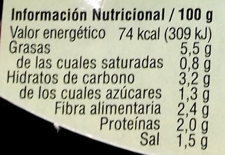 Calabacín con albahaca y lino - Nutrition facts - es